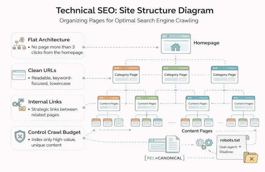 Technical SEO site structure diagram