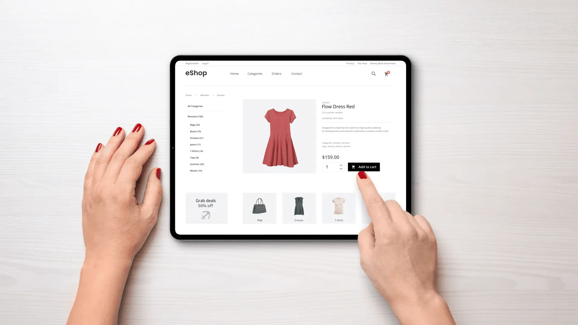 Ecommerce product page interface