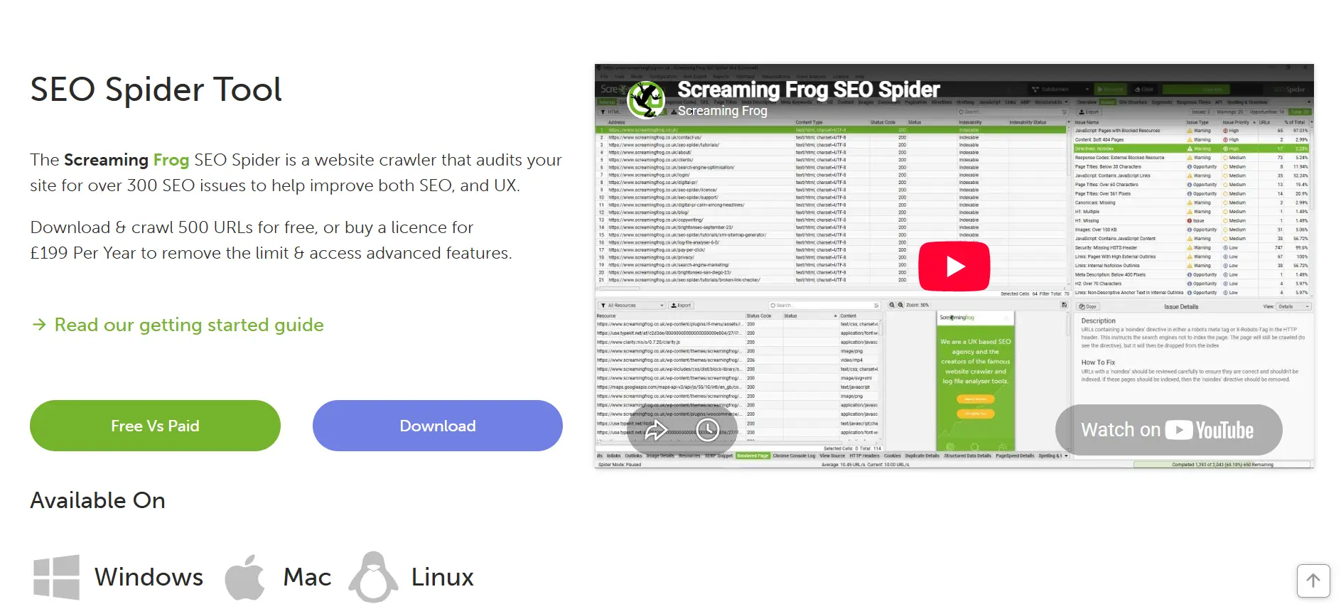 Screaming Frog SEO Spider Tool