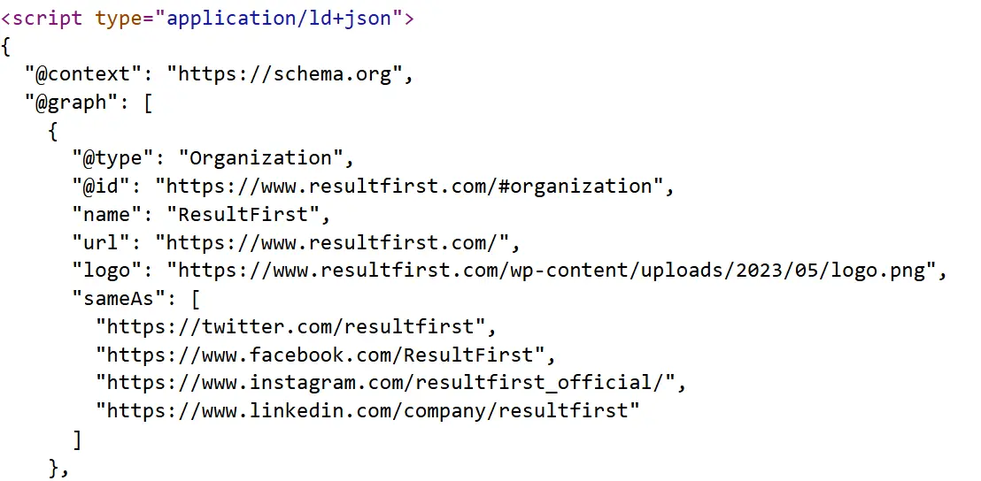 Organization Schema Markup