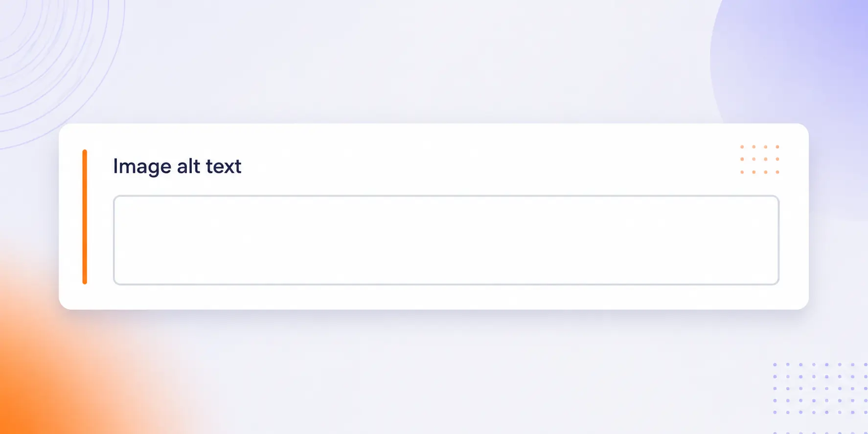 Image alt text field
