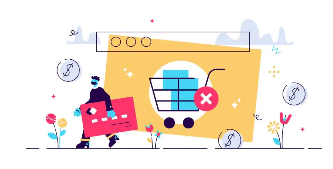 E-commerce cart abandonment illustration