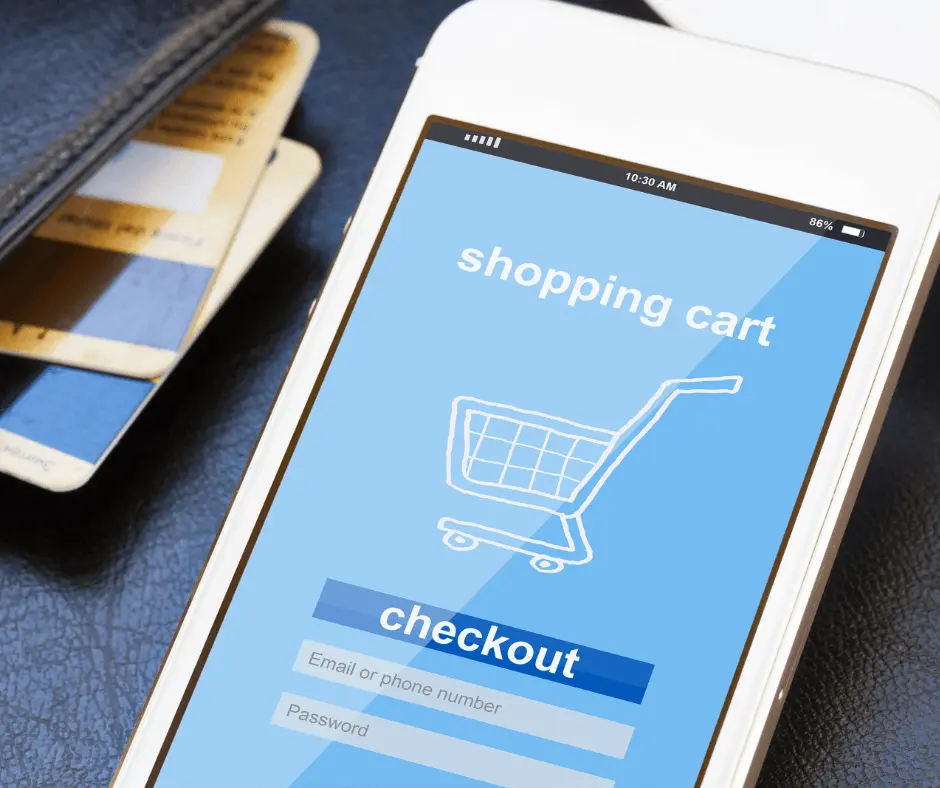 Mobile ecommerce shopping cart