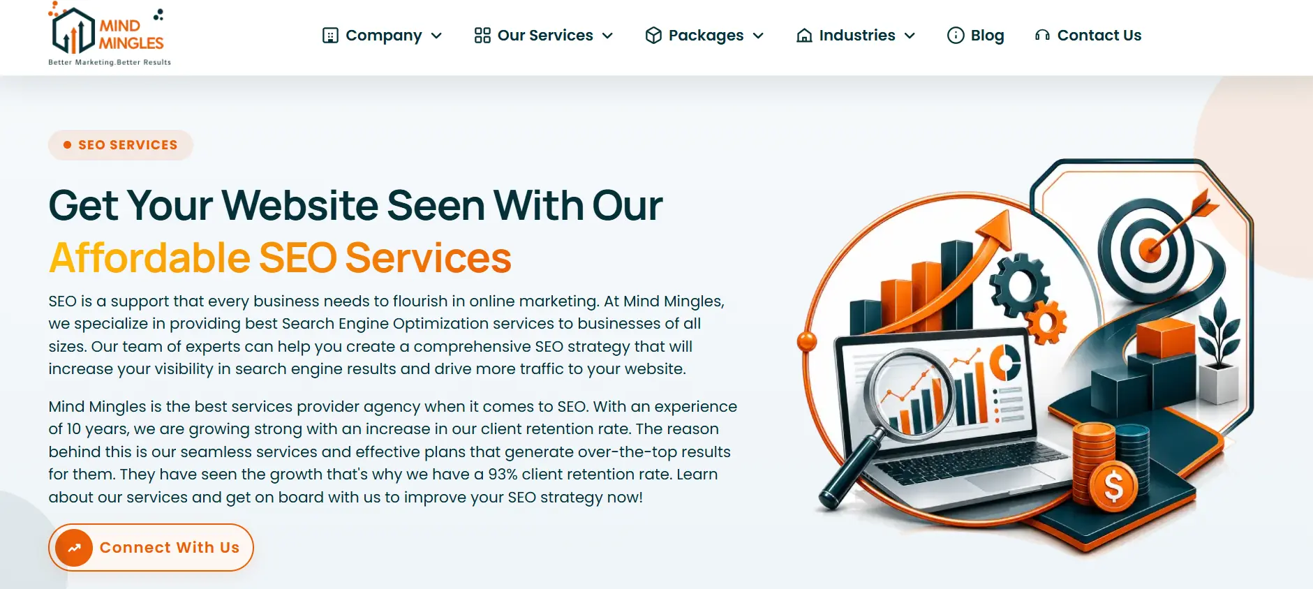 Mind Mingles SEO services page