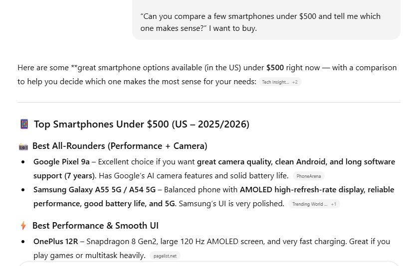 Search ecommerce product on ChatGPT