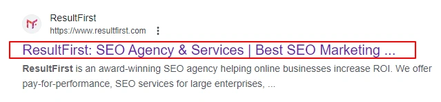 ResultFirst Meta Title