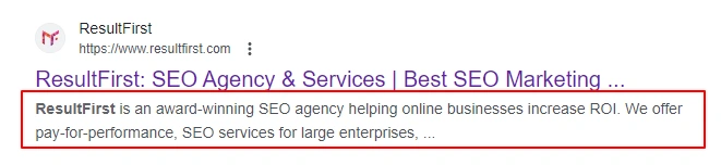 ResultFirst Meta Description