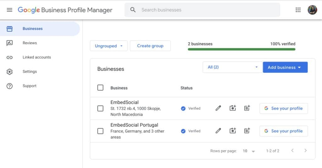 Manage Google Business Profile