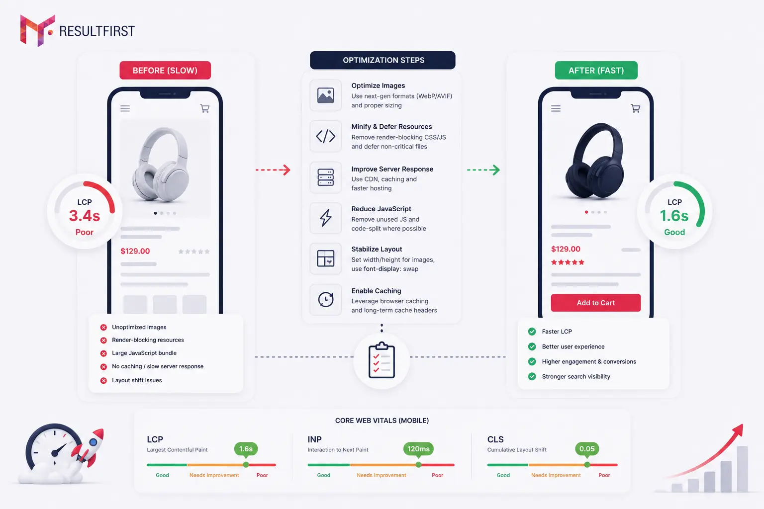 Slow Core Web Vitals on Product and Category Pages