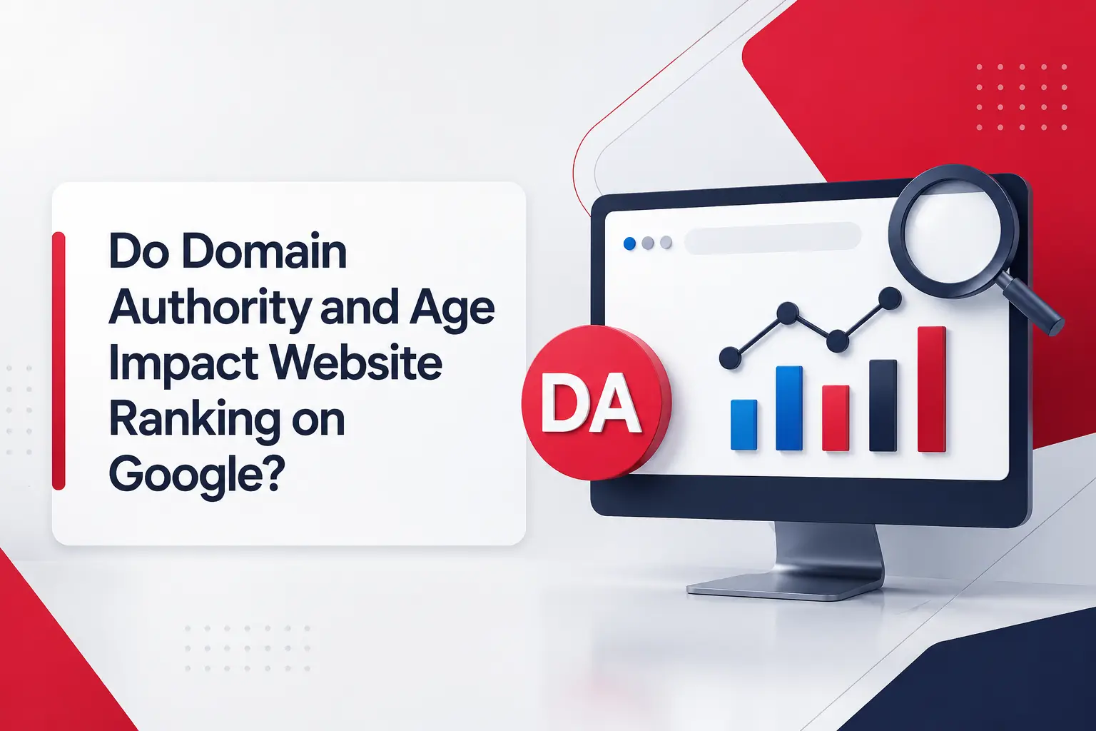 Illustration explaining how domain authority and website age affect SEO rankings