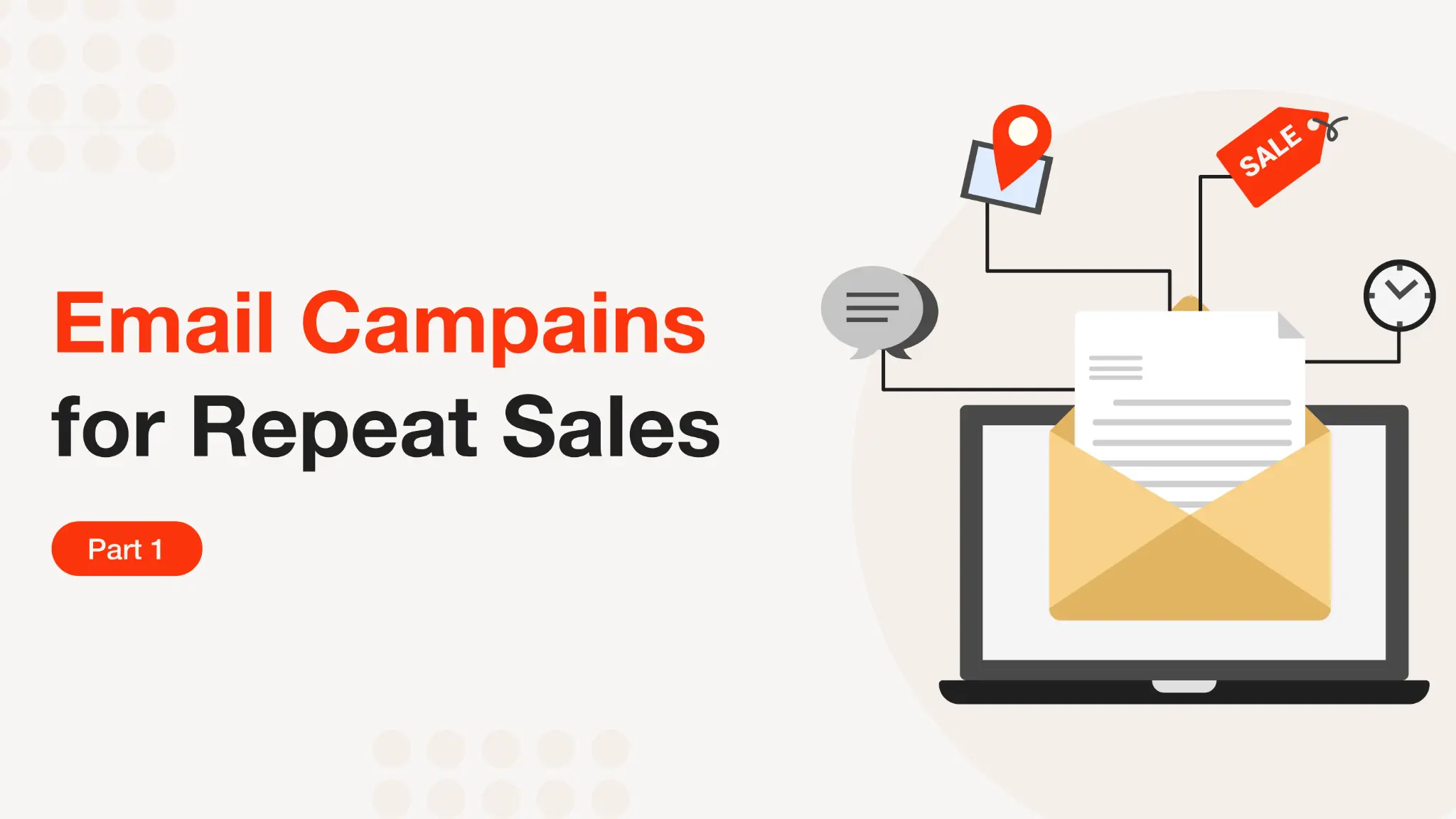 Email marketing campaign illustration for driving repeat customer sales