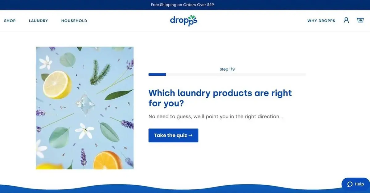 Interactive product recommendation quiz