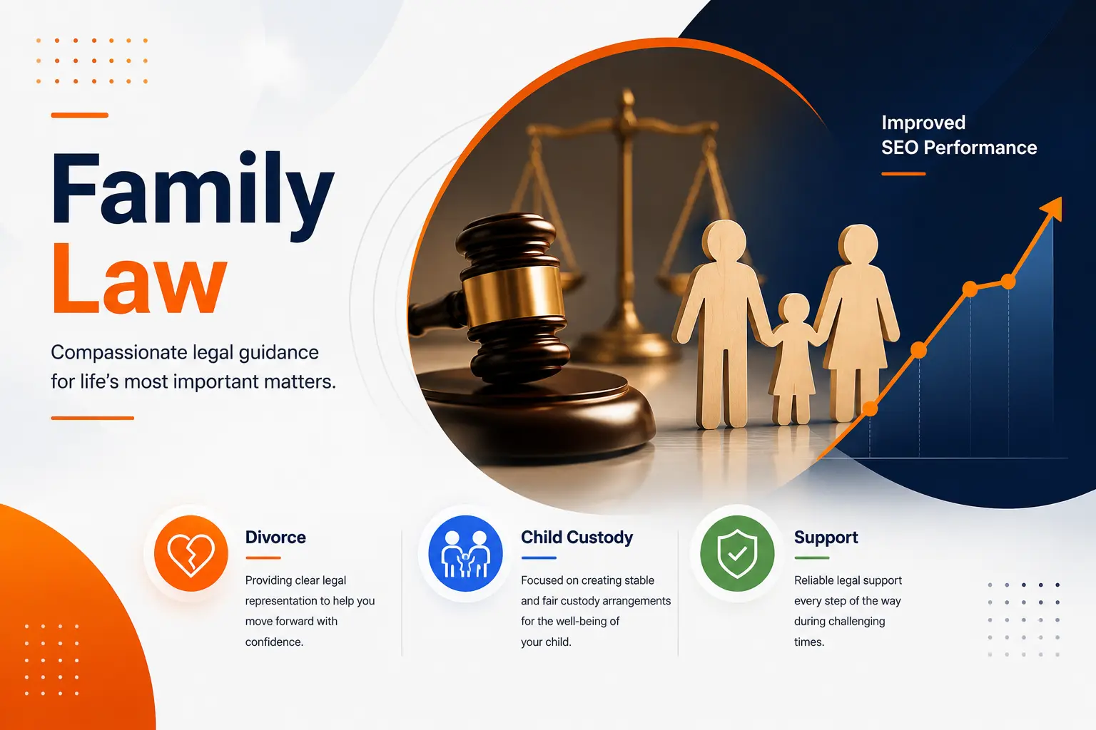 Family law website SEO growth illustration