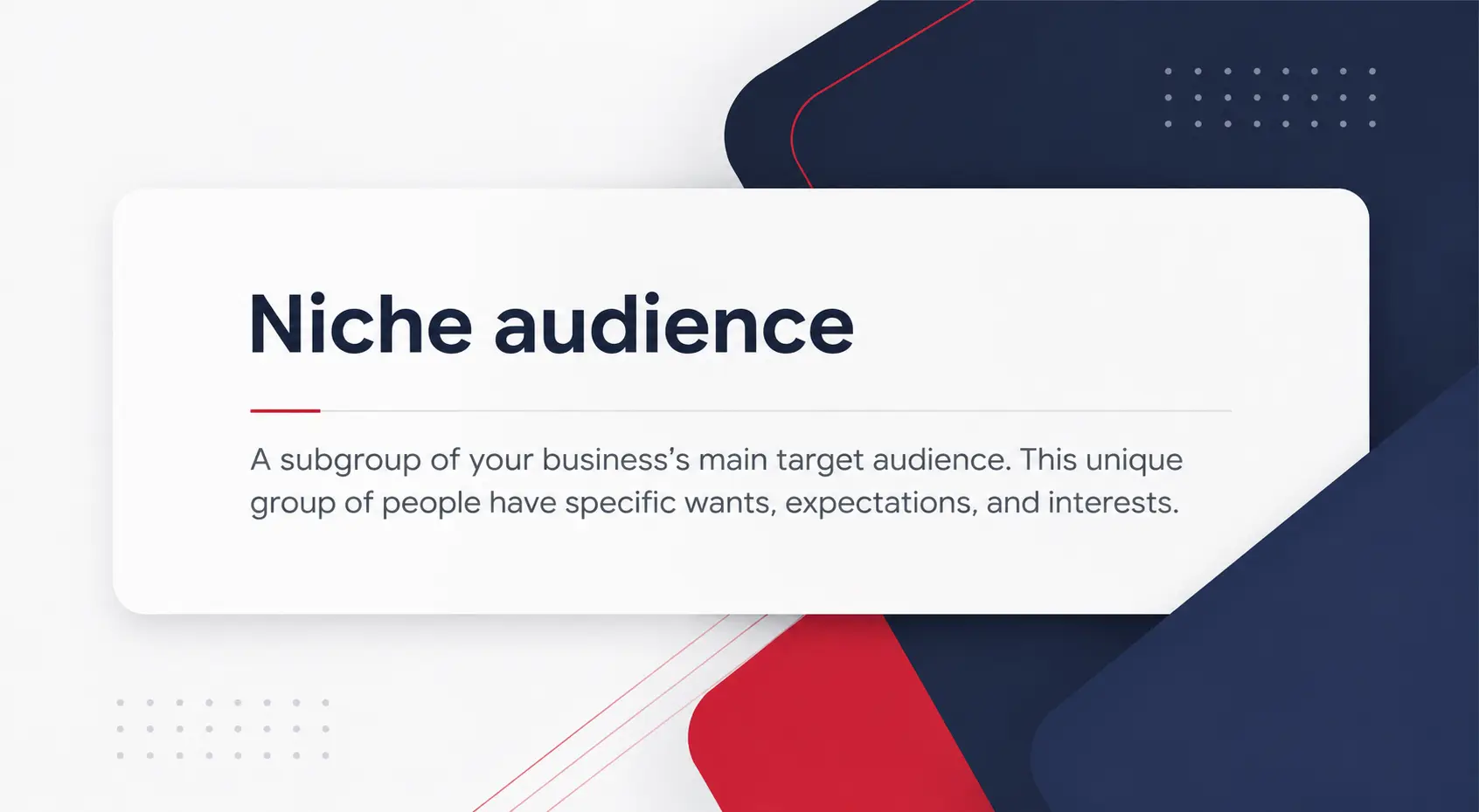 Definition of a niche audience with target market explanation